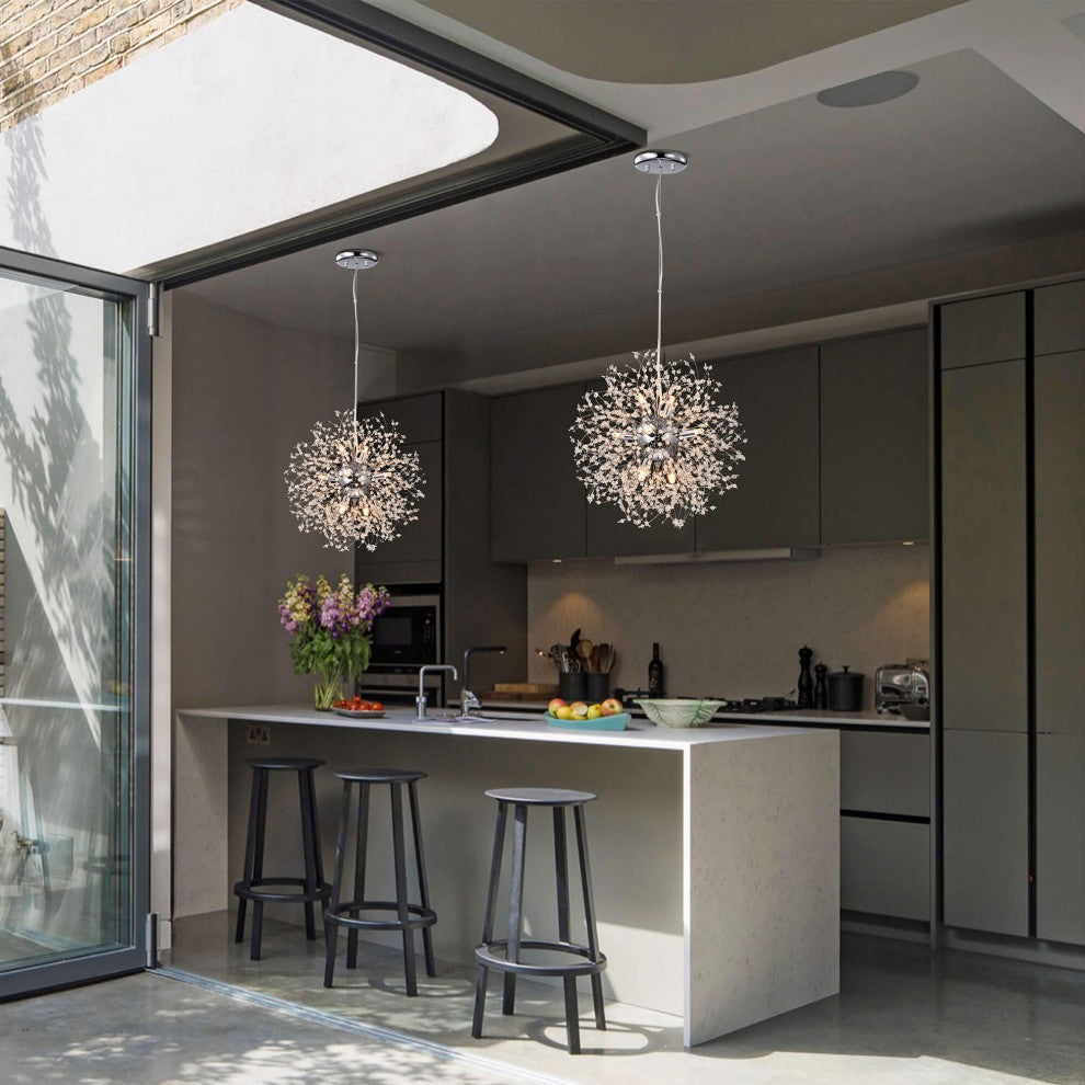 Silvia 8-Light Chrome Firework Chandelier