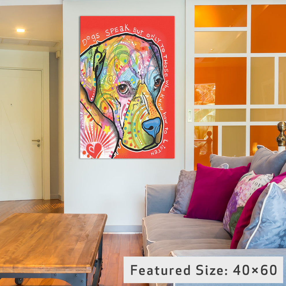 "Dogs Speak" by Dean Russo, 40x26x1.5"