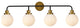 Helen 4-Light Bath Sconce, Black With Brass With Frosted Shade