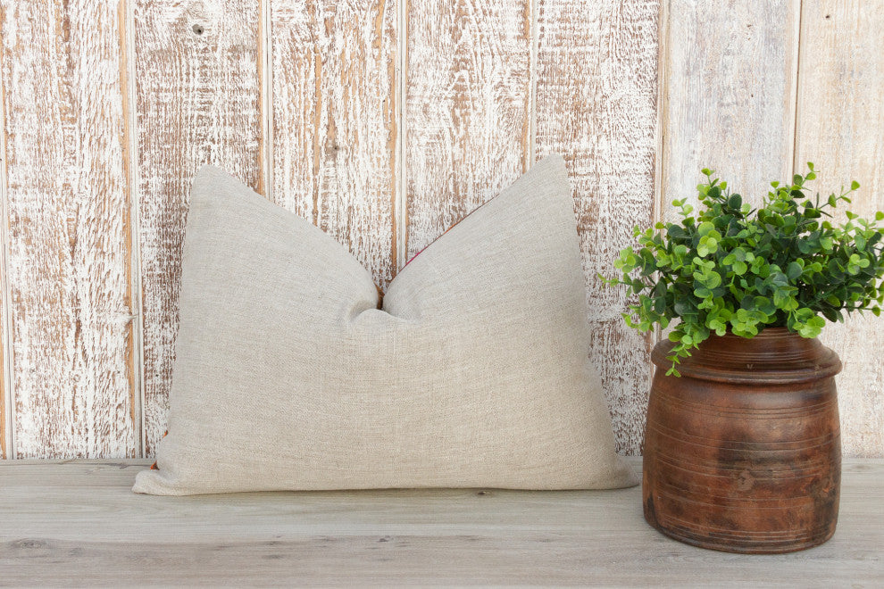 Anshi Antique Indian Folk Lumbar Pillow