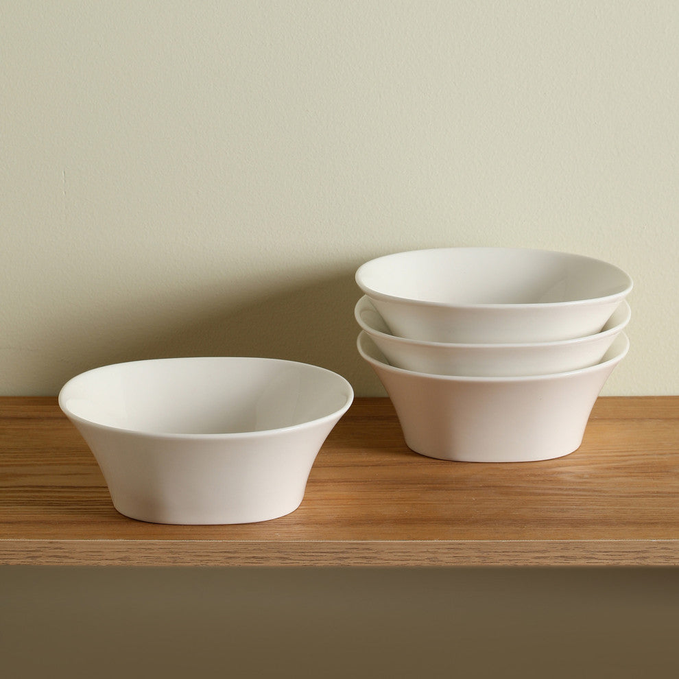 Stone Lain Quadro Porcelain Bowl Set of 4, White