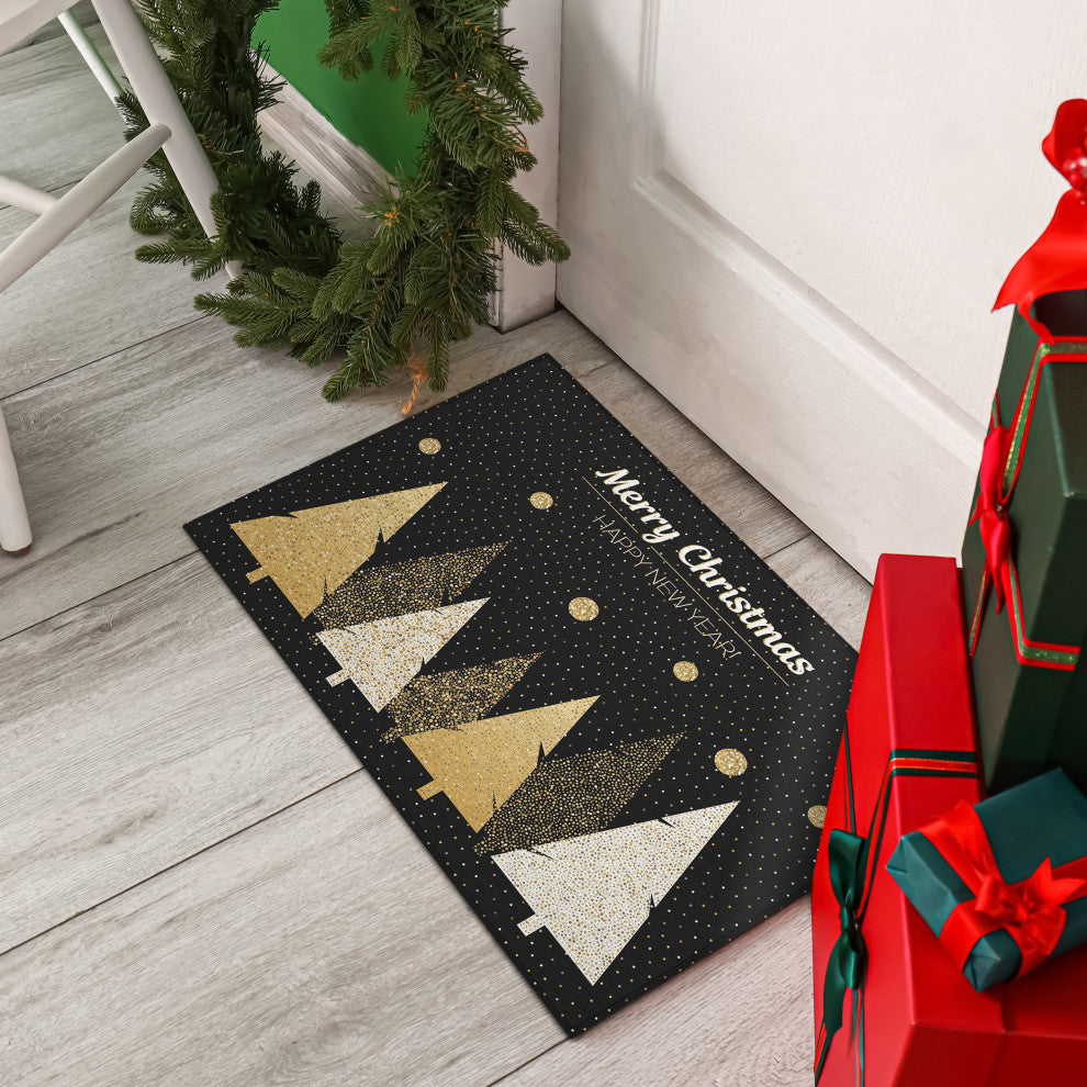 Indoor/Outdoor Wonderland WN11 Black Machine Washable 1'8" x 2'6" Rug