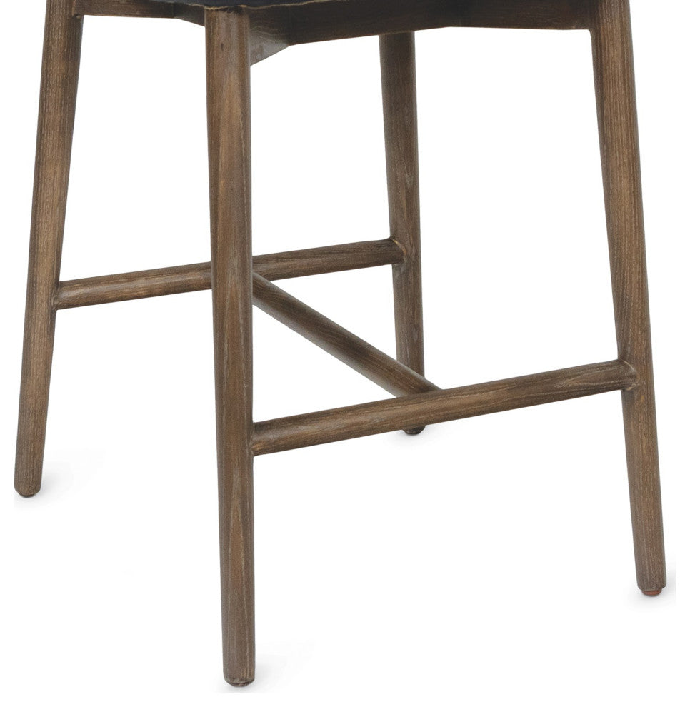 Ethan Leather Counter Stool, Antique Black