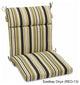 22"x45" Spun Polyester Outdoor Squared Seat/Back Chair Cushion, Eastbay Onyx