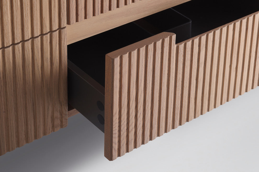 Fiore Wall Mount Modern Bathroom Vanity, Oakwood, 48", Double Sink