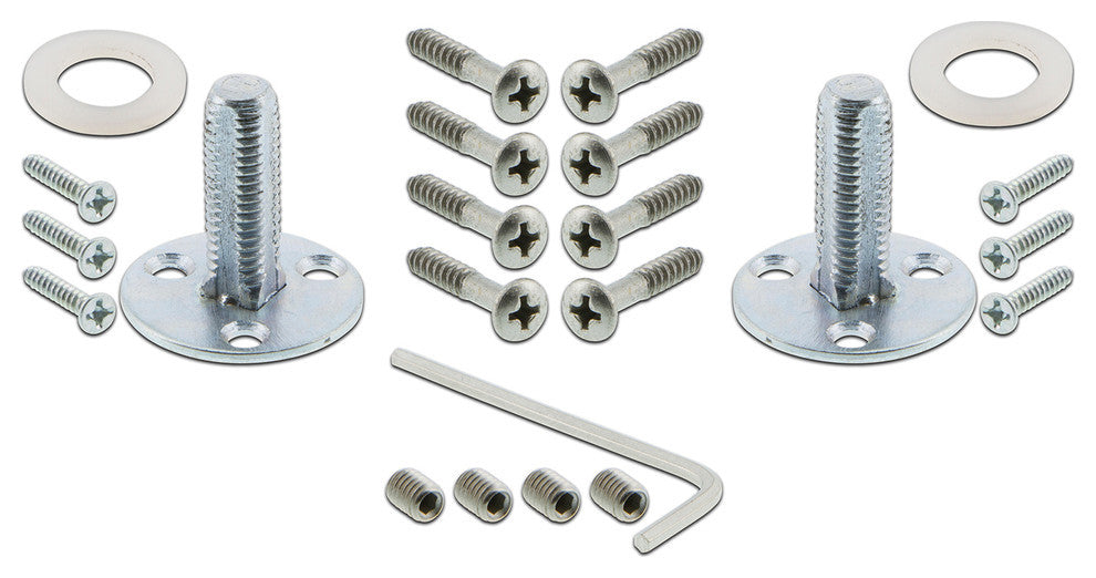 Double New York Plate With Waldorf Knob, Satin Nickel
