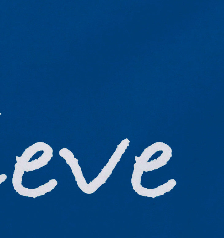 18"x14" Believe, Word Print Placemat, Teal, Set of 4