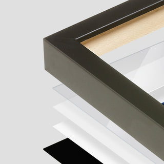 11" x 14" Satin Black Abstract People #1 Framed Print