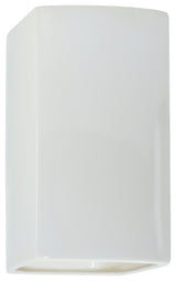 Ambiance ADA Large Rectangle Outdoor Wall Sconce, Closed, Gloss White, LED