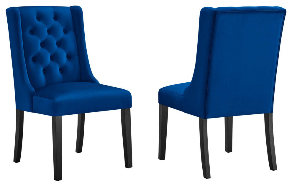 Baronet Performance Velvet Dining Chairs, Set of 2, Navy