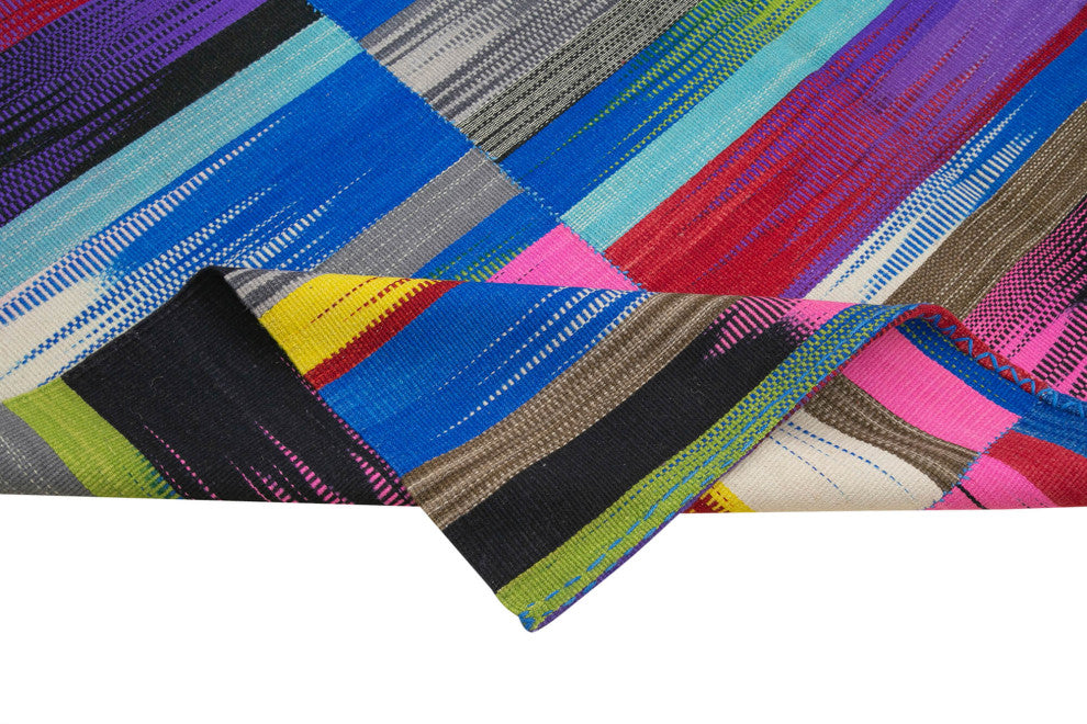 Rug N Carpet - Handmade Turkish 6' 9'' x 9' 7'' Flatweave Wool Kilim Rug