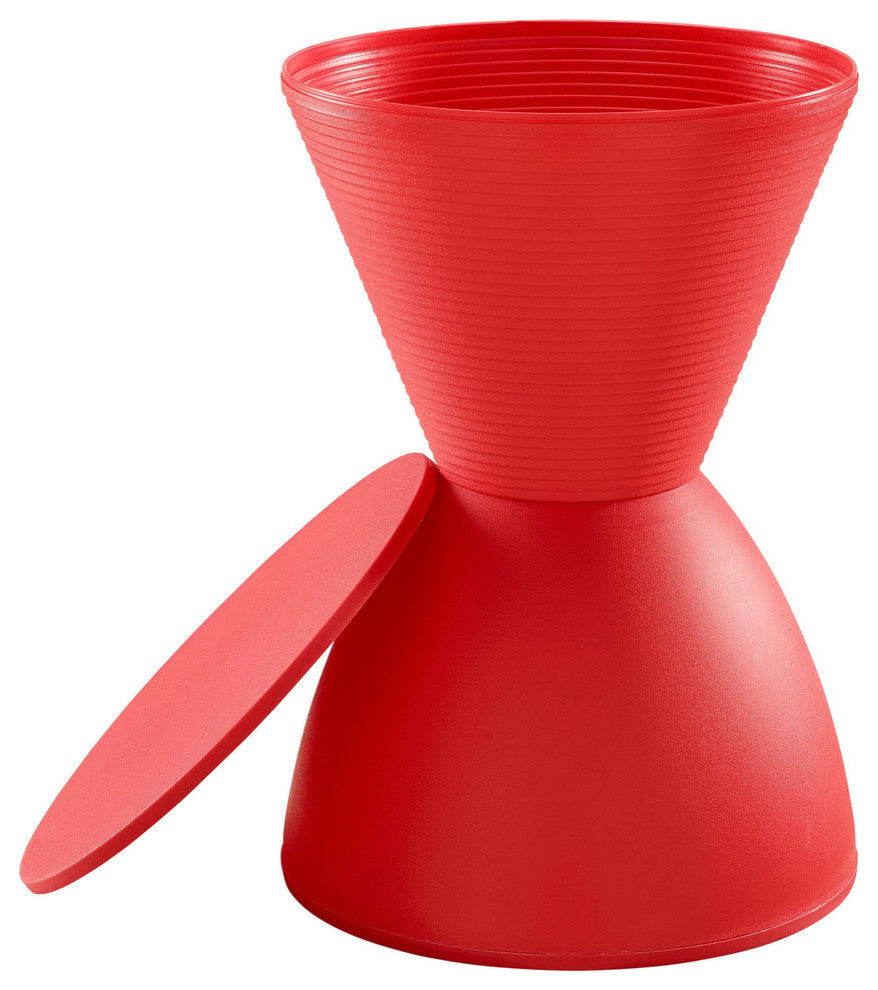 Modern Contemporary Stool, Red, Plastic