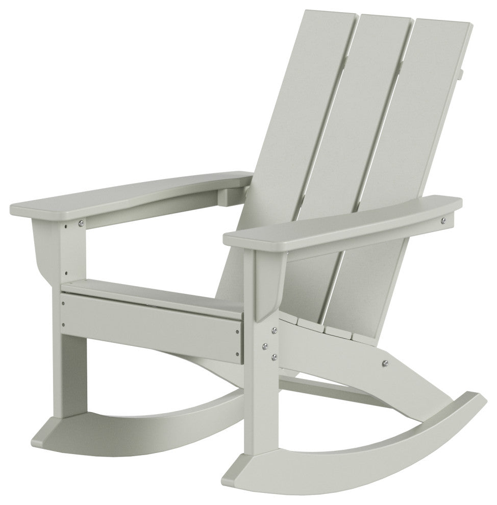 WestinTrends 4PC Modern Adirondack Outdoor Rocking Chair Set, Porch Rockers, Sand