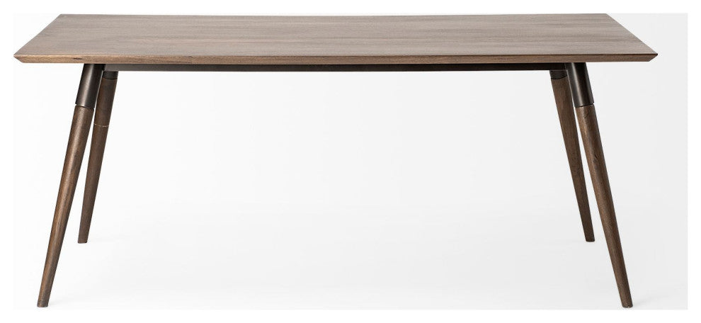 72" Dark Brown Solid Wood Dining Table