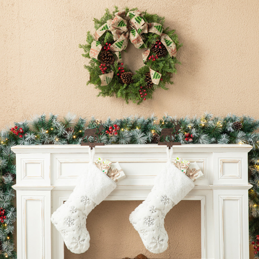 24"D Cypress Leaves Pinecone Wreath