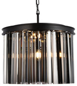 Elegant Lighting 1208D20-SS/RC Sydney 6 Light 20"W Crystal - Matte Black