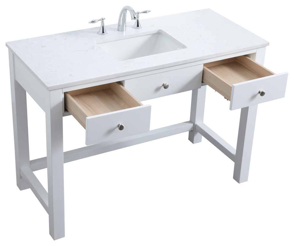 48" ADA Compliant Bathroom Vanity, White