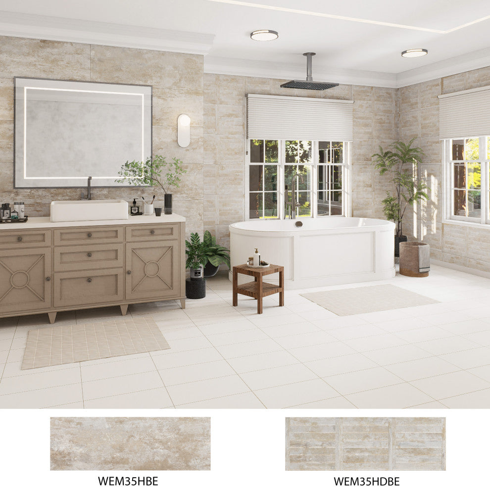 Habanera Decor Beige Fluted Ceramic Wall Tile