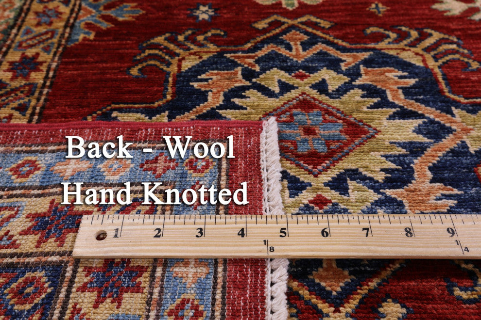 6' 3" X 9' 8" Hand-Knotted Super Kazak Wool Rug Q11103
