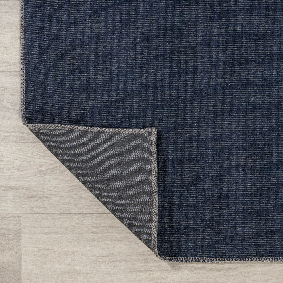 Linja Solid Centre Stripe Machine-Washable Area Rug, 2 X 8