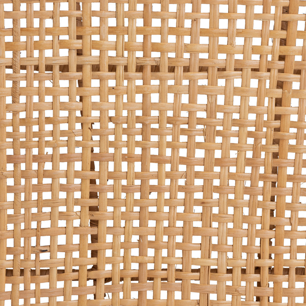 Moscow Natural Brown Rattan and Walnut Brown Finished Wood Dining Chair Set