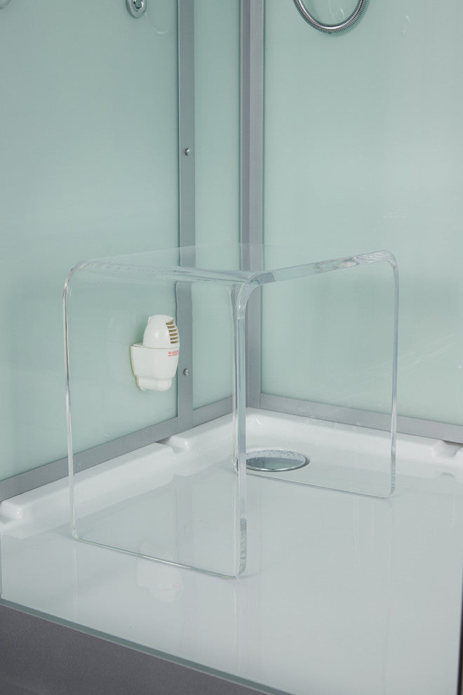 Platinum Arezzo Walk-in Steam Shower Sauna Spa w/ jets Smart TV Bluetooth, White, Left Position
