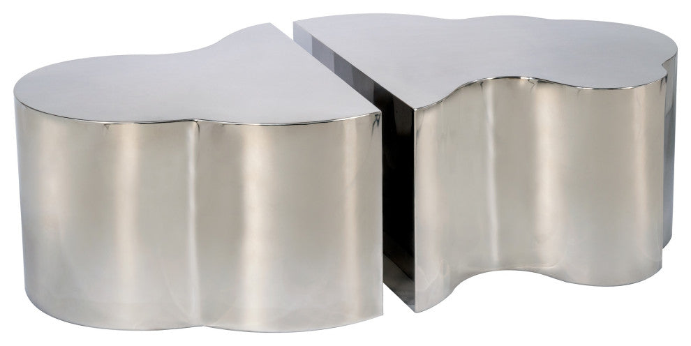 Luca Coffee Table, Silver, 2-Piece Set