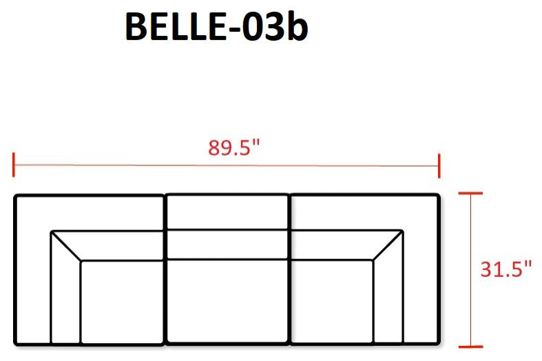 Belle 3 Piece Outdoor Wicker Patio Furniture Set 03b