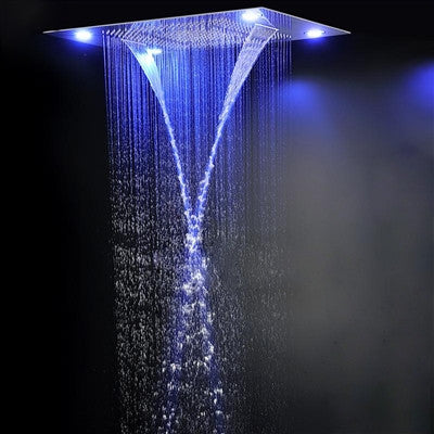 Trialo Solid Brass Recessed Color Changing Water Powered LED Shower System