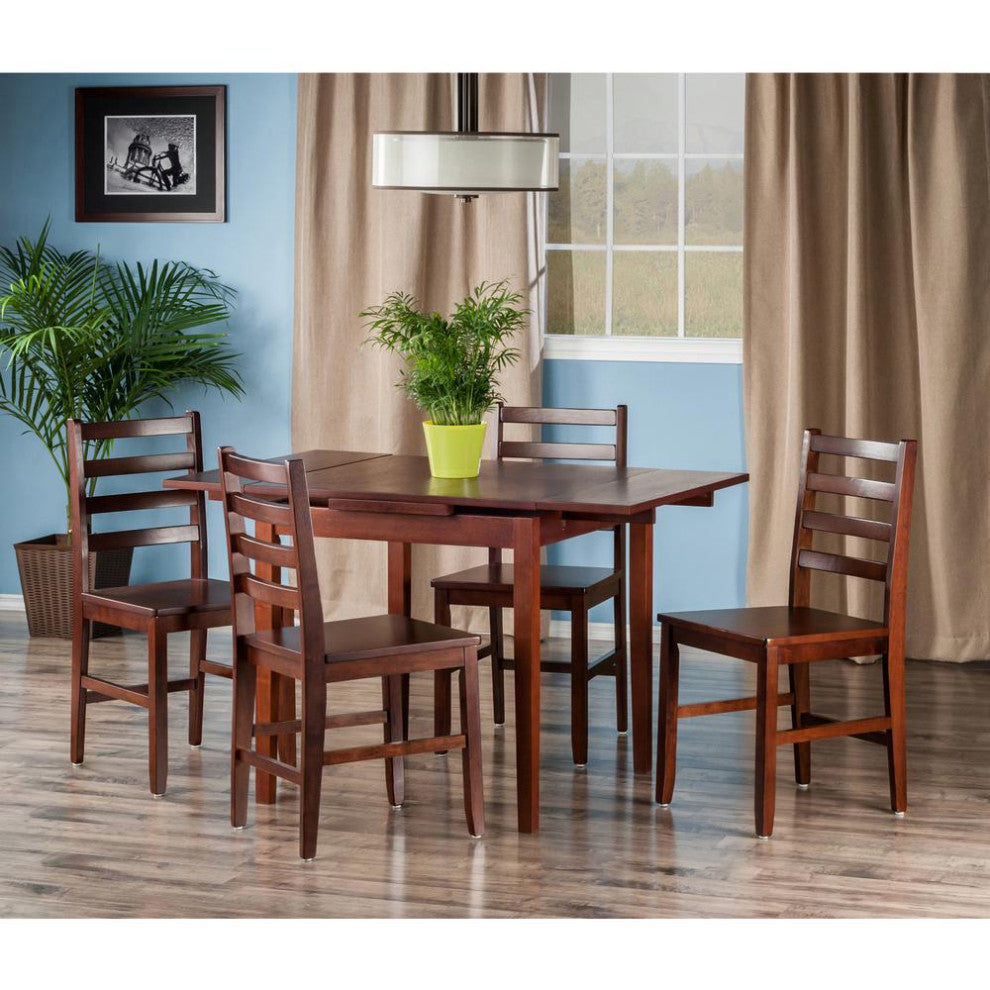 Pulman 5-Piece Set Extension Table With Ladder Back Chairs