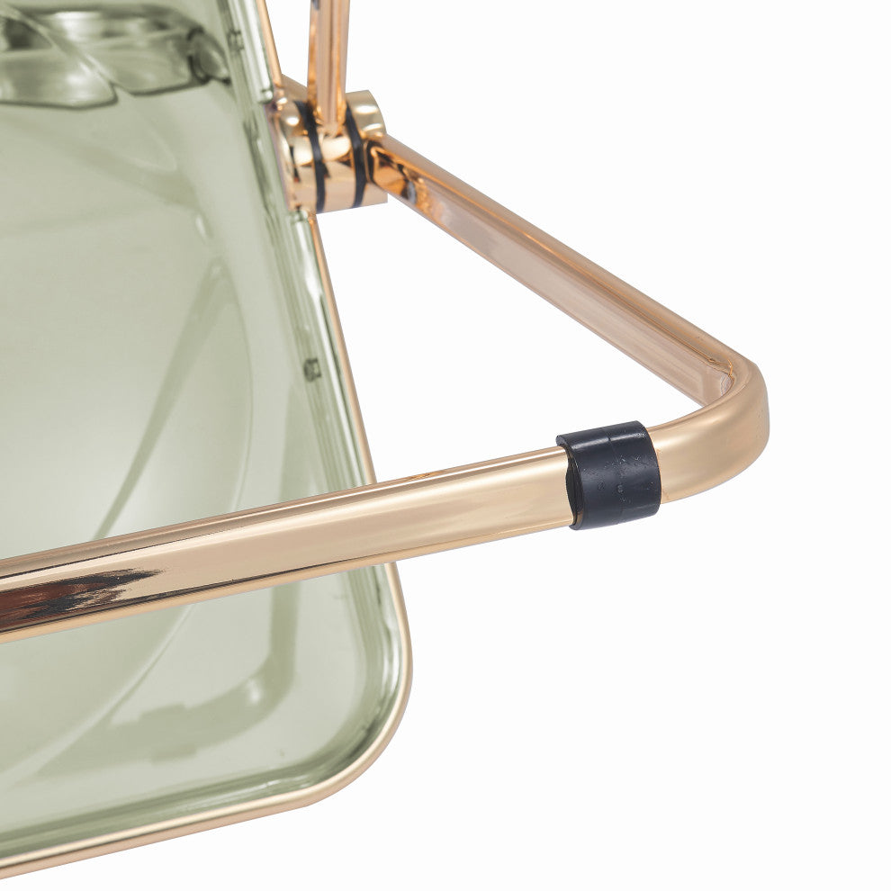 Lawrence Acrylic Folding Chair With Gold Frame, Amber