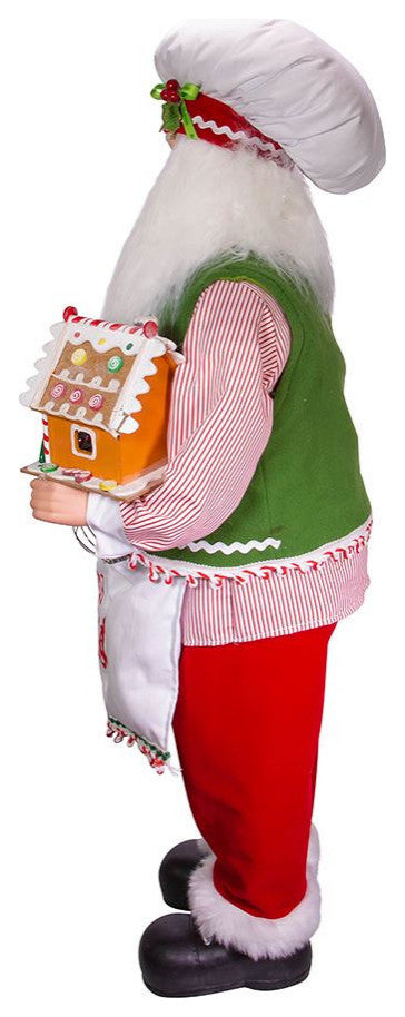 Kurt Adler 40" Christmas Chef Santa with Gingerbread