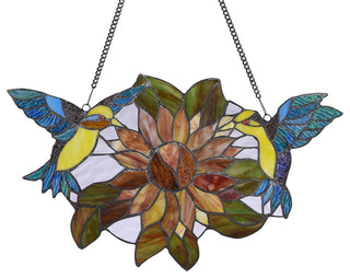 Chloe Lighting Soar Tiffany-Style Animal Design Window Panel 21"x12"