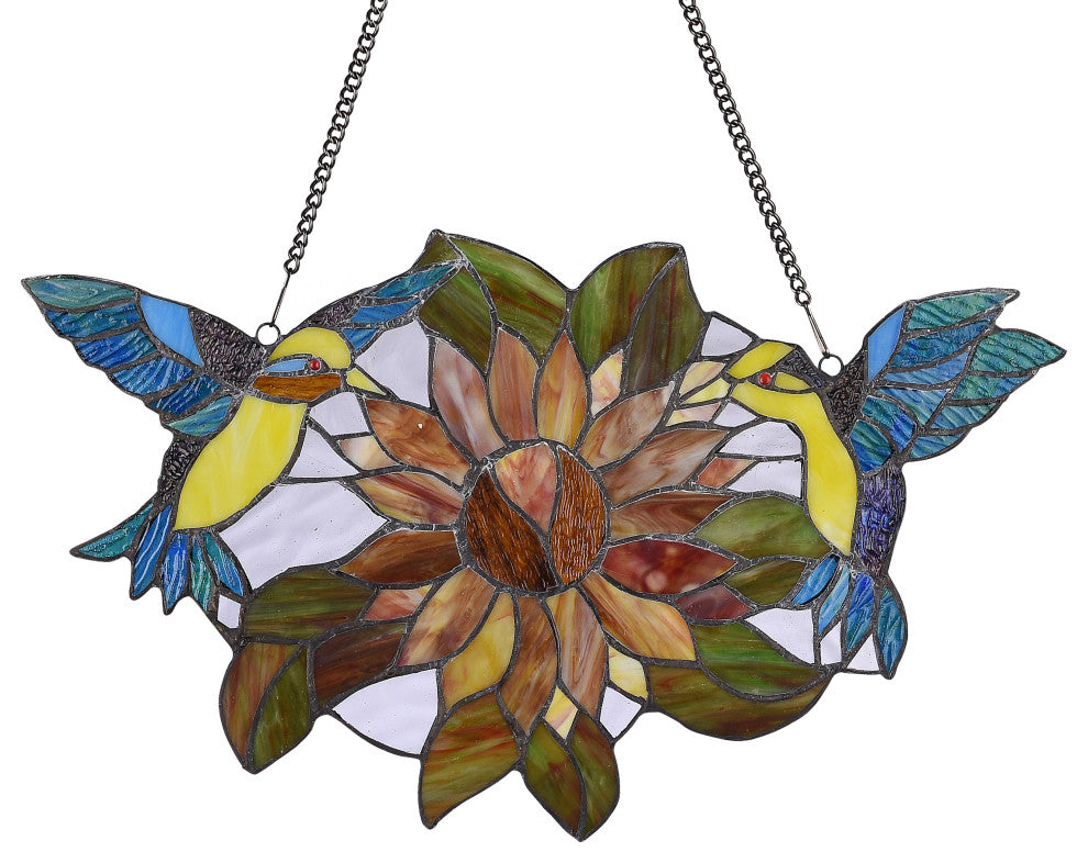 Chloe Lighting Soar Tiffany-Style Animal Design Window Panel 21"x12"