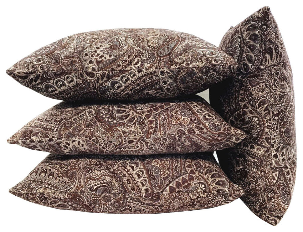 Paisley Suede 4 Piece Pillow Shell Set, Purple Ash, 20"x20"