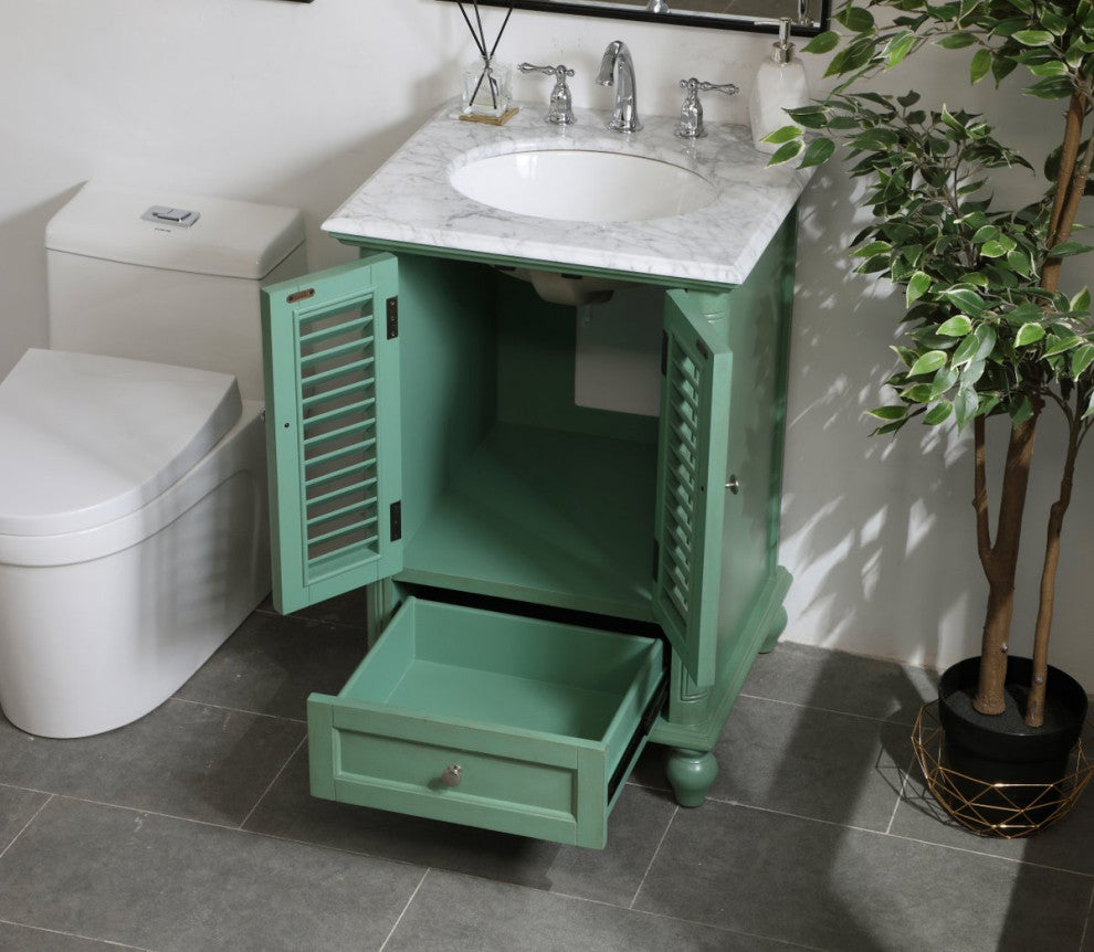 Home Living Single Bathroom Vanity, Vintage Mint, 24"