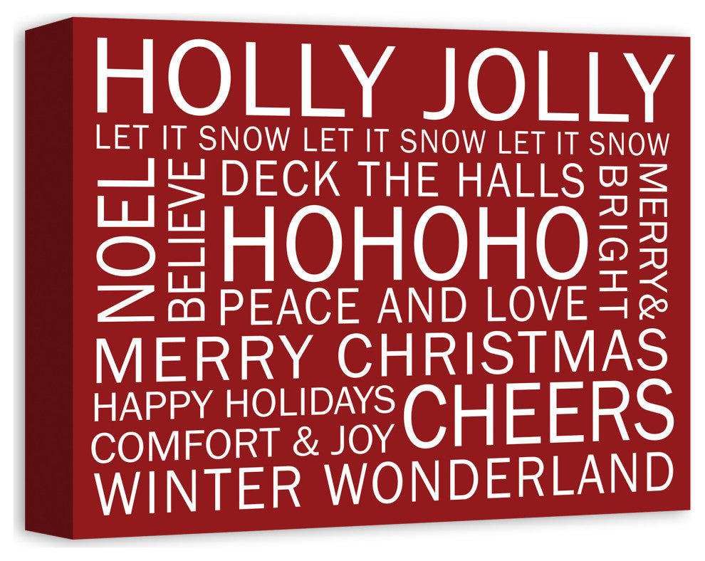 Christmas Sayings Red 1 11x14 Canvas Wall Art