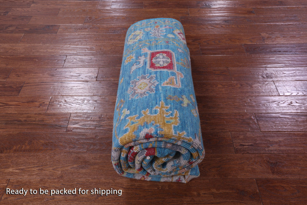 6' 1" X 12' 4" Hand Knotted Turkish Oushak Wool Rug - Q14979
