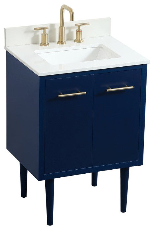 Home Living 19" Midcentury Modern Blue-Light Bathroom Vanity
