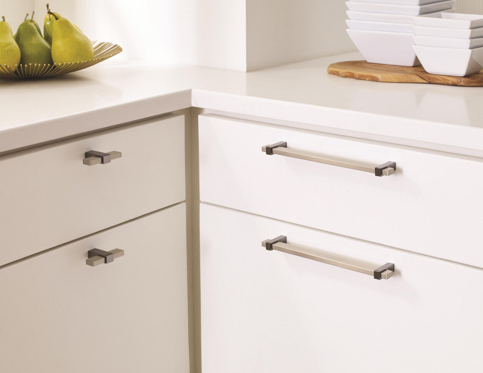 Mulino 2-3/8" Length Silver Champagne/Black Nickel Cabinet Knob
