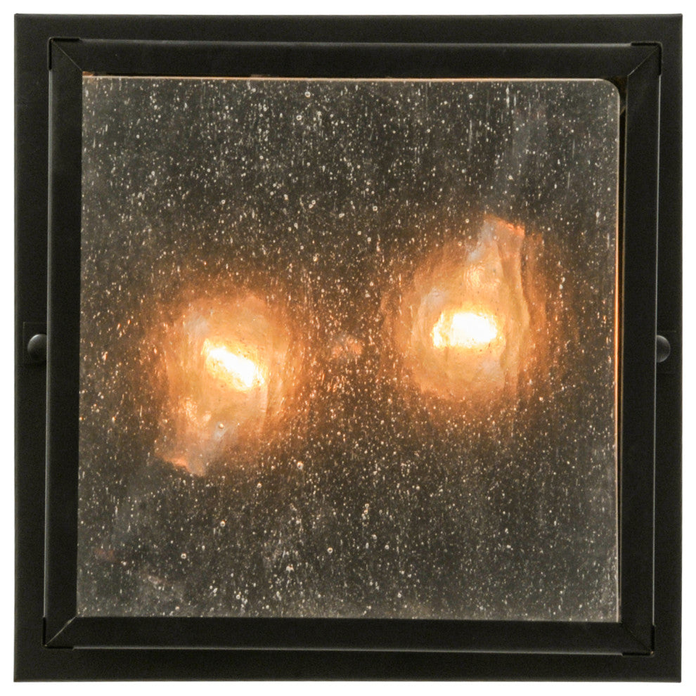 12Sq Hyde Park Double Bar Mission Flushmount