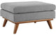Modern Contemporary Fabric Ottoman , Gray, Fabric