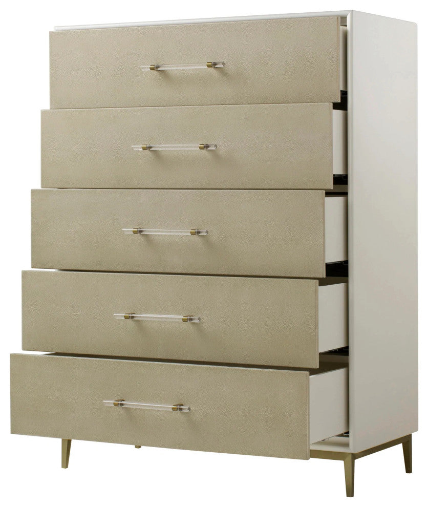 Sonder Living Alice Chest | Emboss Faux Shagreen