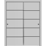 Bypass Doors 72 x 80 | Planum 0015 Grey Matte with  | Sturdy Rails