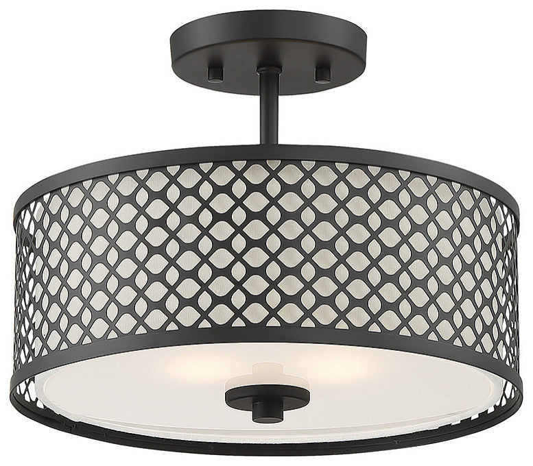 2-Light Ceiling Light, Matte Black