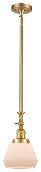 Fulton 1 Light Mini Pendant, Satin Gold, Matte White