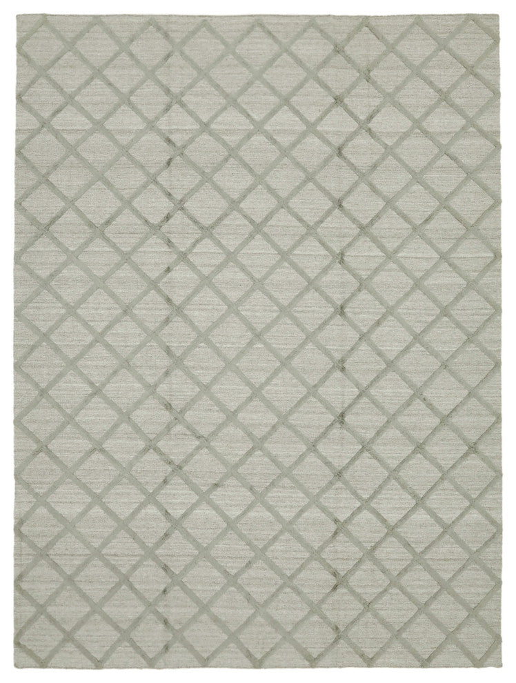 Rug N Carpet - Hand-knotted Modern Design 9' 0'' x 12' 0'' Wool Unique Kilim Rug