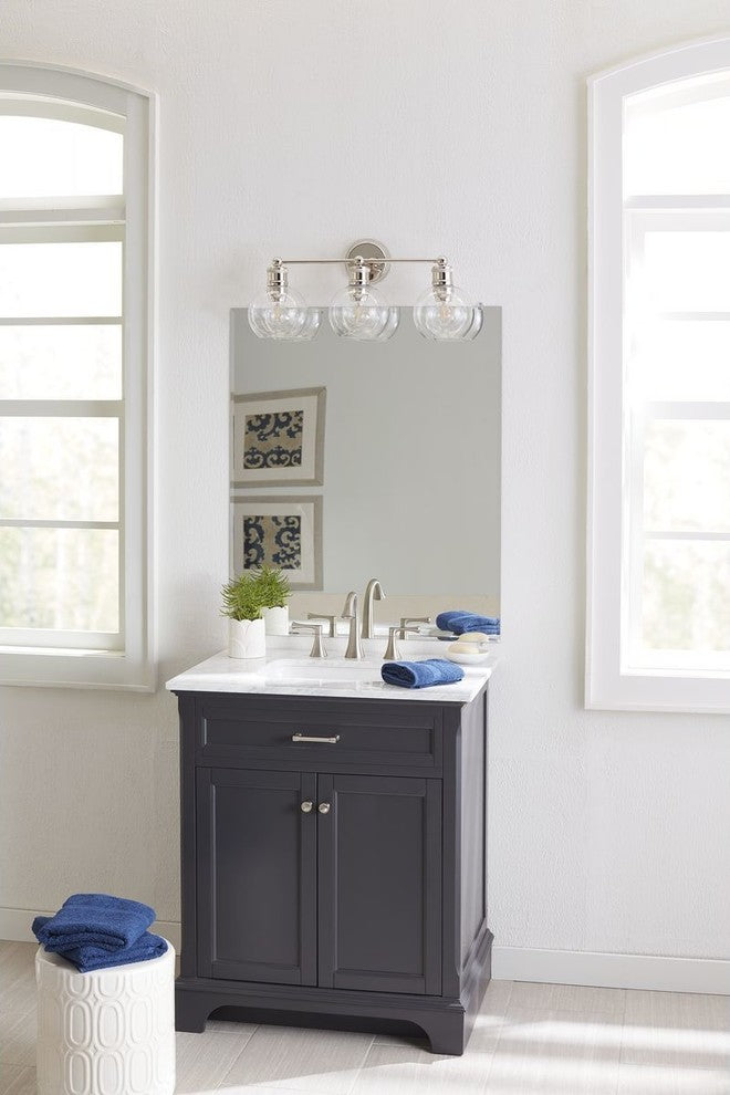 Hansford Collection 3-Light Bath and Vanity, Polished Nickel