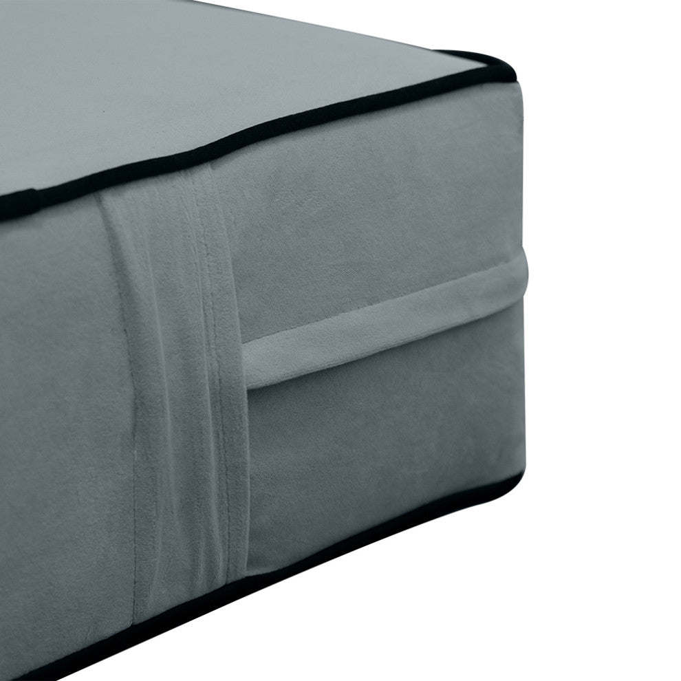 Contrast Pipe 6" Twin-XL 80x39x6 Velvet Indoor Daybed Mattress COVER ONLY-AD347