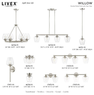 Willow 1 Light Brushed Nickel Flush Mount